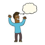 cartoon excited man with thought bubble N51