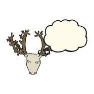 cartoon stag head with thought bubble N2