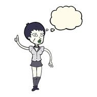 cartoon halloween girl with thought bubble N16