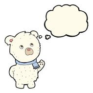 cartoon cute polar bear with thought bubble N51