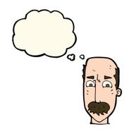 cartoon annnoyed old man with thought bubble N7