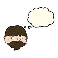 cartoon bearded man with thought bubble N31