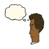cartoon annoyed man with thought bubble N58