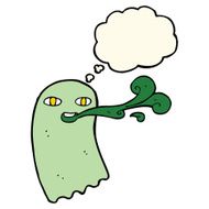 funny cartoon ghost with thought bubble N55