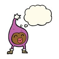 cartoon funny creature with thought bubble N19