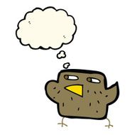 cartoon bird with thought bubble N186