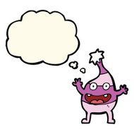 cartoon funny creature with thought bubble N20