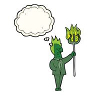 cartoon devil with pitchfork thought bubble N17