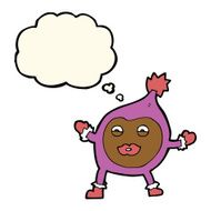 cartoon funny creature with thought bubble N21