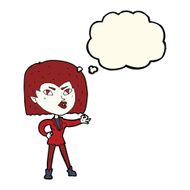 cartoon vampire girl with thought bubble N169