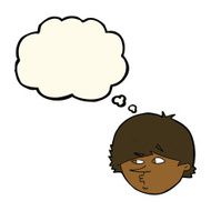 cartoon suspicious man with thought bubble N24
