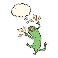 cartoon little monster with thought bubble N20