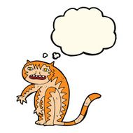 cartoon tiger with thought bubble N4