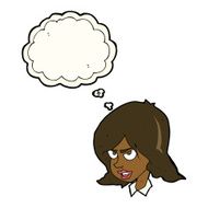 Cartoon Annoyed Woman With Thought Bubble N128