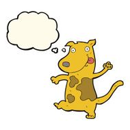 cartoon happy dog with thought bubble N64