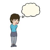 cartoon woman with plaster on face thought bubble N14