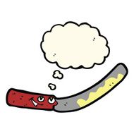 cartoon butter knife with thought bubble N4