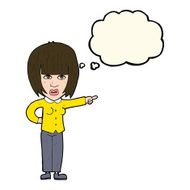 cartoon pointing annoyed woman with thought bubble N7