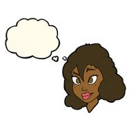cartoon pretty woman with thought bubble N196