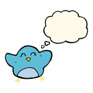 cartoon bird with thought bubble N187