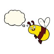 funny cartoon bee with thought bubble N15