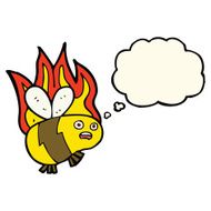 cartoon bee with thought bubble N20