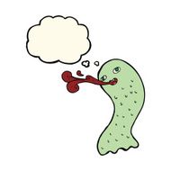 funny cartoon ghost with thought bubble N56