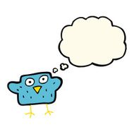 cartoon bird with thought bubble N189