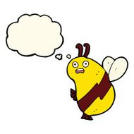 funny cartoon bee with thought bubble N16