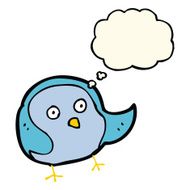 cartoon bird with thought bubble N190