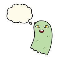 funny cartoon ghost with thought bubble N62