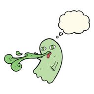 funny cartoon ghost with thought bubble N64