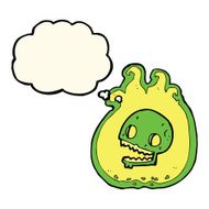 cartoon halloween flame border with thought bubble N4