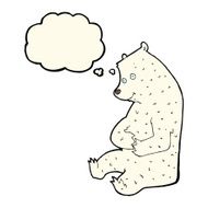 cartoon happy polar bear with thought bubble N7