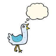 cartoon bird with thought bubble N192