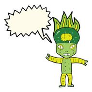 funny cartoon robot with thought bubble N33