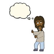 cartoon mustache man with thought bubble N6