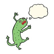 cartoon little monster with thought bubble N22