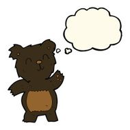 cartoon black bear with thought bubble N49