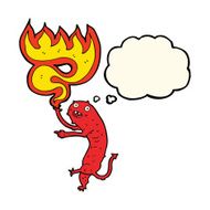 cartoon gross little monster with thought bubble N7