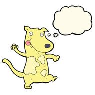 cartoon happy dog with thought bubble N66