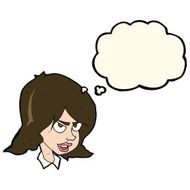Cartoon Annoyed Woman With Thought Bubble N129