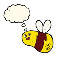 cartoon bee with thought bubble N21