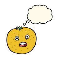 cartoon orange with thought bubble N4