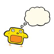 cartoon bird with thought bubble N194