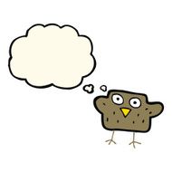 cartoon bird with thought bubble N195