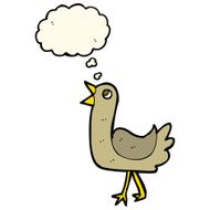 cartoon bird with thought bubble N198