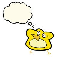 funny cartoon robin with thought bubble N6