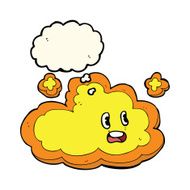 cartoon cloud with thought bubble N15