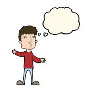 cartoon curious man with thought bubble N50
